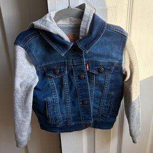 Levi's Blue Denim Jacket with Gray Sleeves